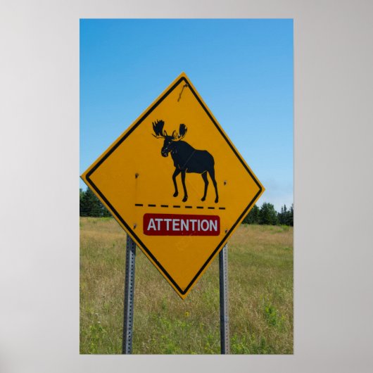 Poster Signal d'avertissement de l'orignal (Devant)