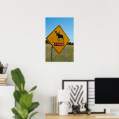 Poster Signal d'avertissement de l'orignal (Bureau à domicile)