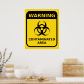 Poster Signal d'avertissement de risque biologique (Cuisine)