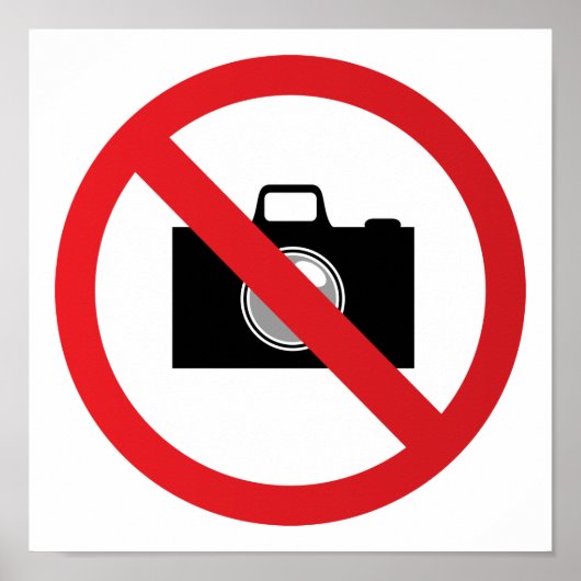 Poster Signal d'avertissement pas de caméra (Devant)