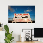 Poster Signal d'avertissement près de l'aéroport Saint-Ma (Bureau à domicile)