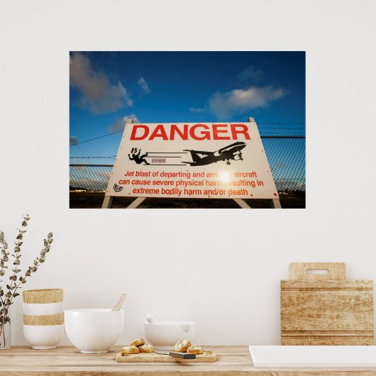 Poster Signal d'avertissement près de l'aéroport Saint-Ma (Cuisine)