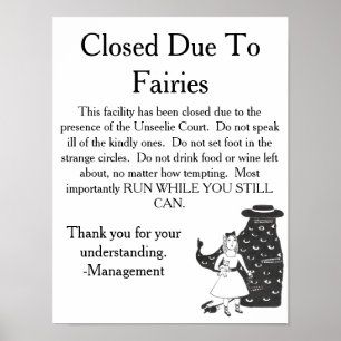 Poster Signal d'avertissement Unseelie Fairies