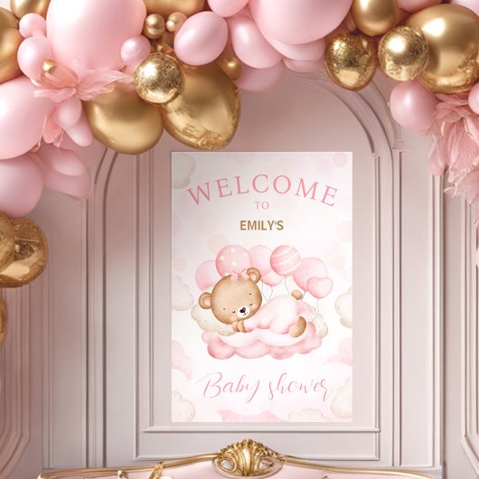 Poster Signal de bienvenue du Baby shower de la fille d'a