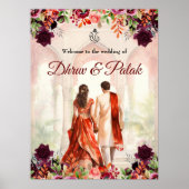 Poster Signal de bienvenue mariage indien Signal de coupl (Devant)