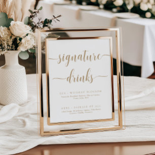 Poster Signal de boisson Leyton Gold Modern Minimal Signa