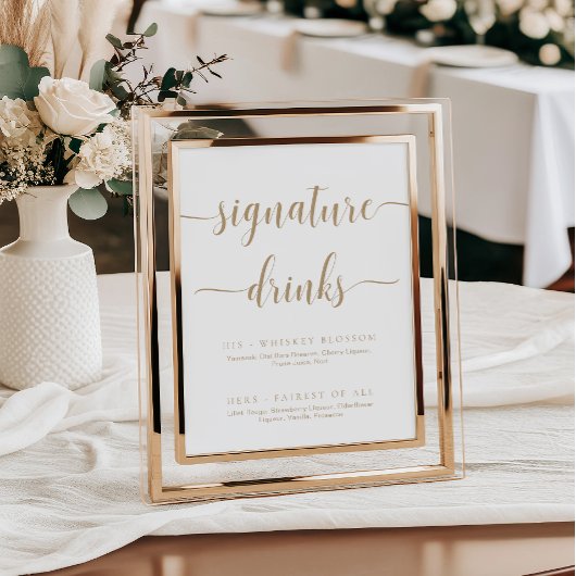 Poster Signal de boisson Leyton Gold Modern Minimal Signa