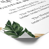 Poster Signal de boissons signées feuilles tropicales d'é (Coin)