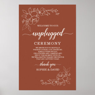 Poster Signal de cérémonie de Mariage débranché Boho Terr