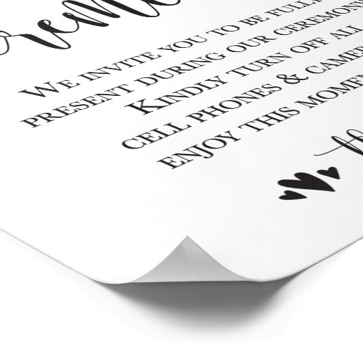 Poster Signal de cérémonie Mariage débranché 8x10 (Coin)