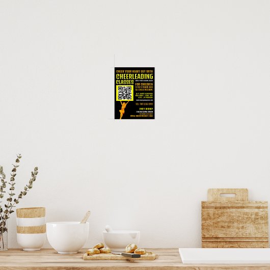 Poster Signal de code QR pom-pom girl, Classes Cheerled (Cuisine)