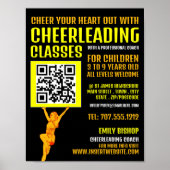 Poster Signal de code QR pom-pom girl, Classes Cheerled (Devant)