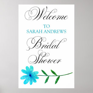 Poster Signal de douche nuptiale de bienvenue personnalis