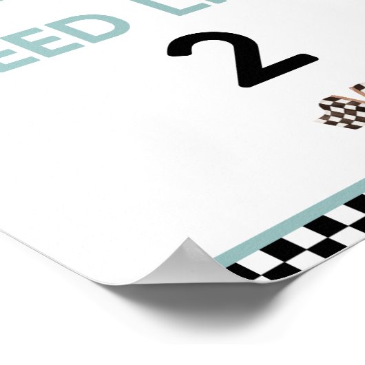 Poster Signal de fête d'anniversaire de la course à vites (Coin)