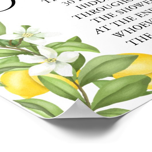 Poster Signal de jeu de douche nuptiale Lemony Ring (Coin)