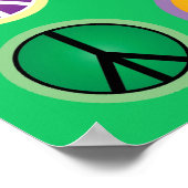 Poster Signal de paix haut en couleur rétro 60s (Coin)