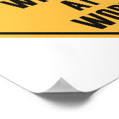 Poster Signal de prudence de l'écrivain au travail (Coin)