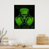 Poster Signal de prudence en cas de biodanger nucléaire (Cuisine)