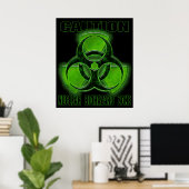 Poster Signal de prudence en cas de biodanger nucléaire (Bureau à domicile)