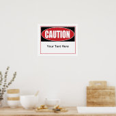 Poster Signal de prudence personnalisable (Cuisine)