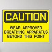 Poster Signal de prudence Porter un appareil respiratoire (Devant)