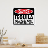 Poster Signal de prudence Tequila vintage (Cuisine)