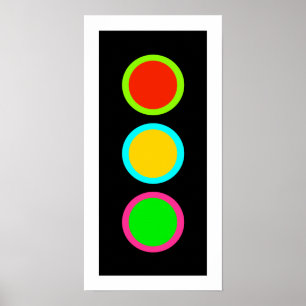 Poster Signal de trafic Stop-Attention-Go Mod Stop Light 