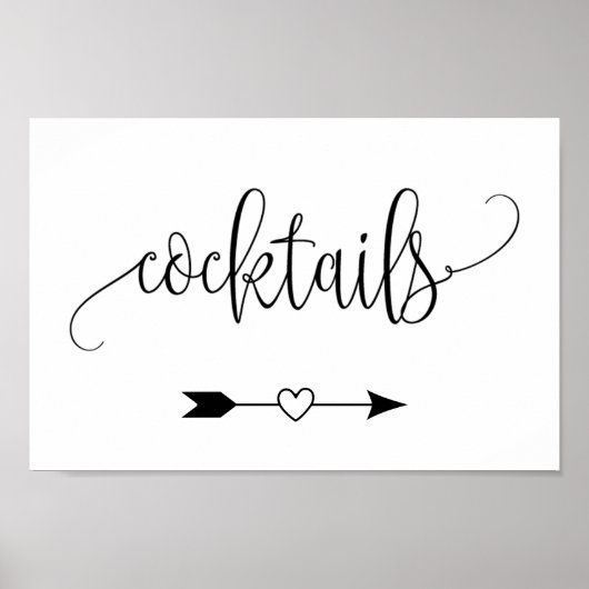 Poster Signal directionnel Cocktails mariage (Devant)