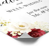 Poster Signal Floral blanc rouge (Coin)