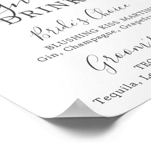 Poster Signal Floral Romance Signature Boissons (Coin)