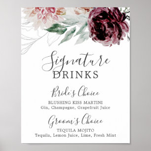 Poster Signal Floral Romance Signature Boissons
