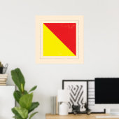 Poster Signal lettre nautique "O" (Bureau à domicile)