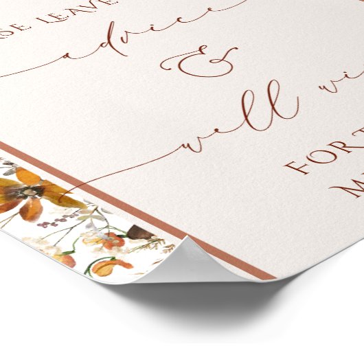 Poster Signal Mariage Arch Conseils et souhaits (Coin)