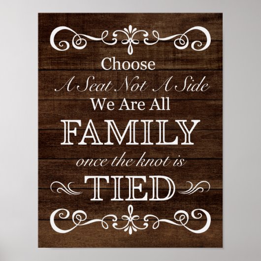 Poster Signal mariage - Choisir Un Siège Rustique Signal (Devant)
