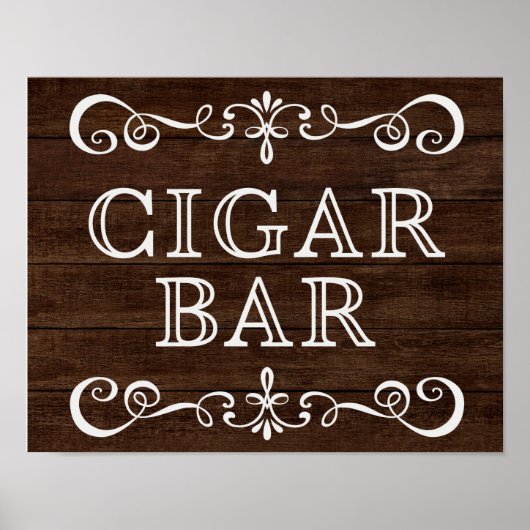 Poster Signal mariage - Cigar Bar Panneau Rustique Mariag (Devant)