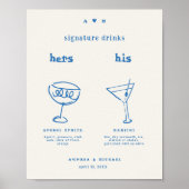 Poster Signal Mariage Cocktail Dessin À La Main (Devant)
