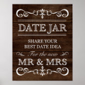 Poster Signal mariage - Date Jar Rustique Mariage Signal (Devant)