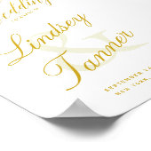 Poster Signal Mariage de bienvenue avec élégant script or (Coin)