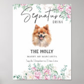 Poster Signal Mariage de chien de Poméranie (Devant)