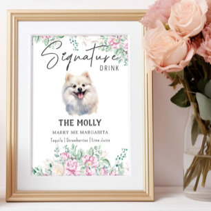 Poster Signal Mariage de chien de Poméranie