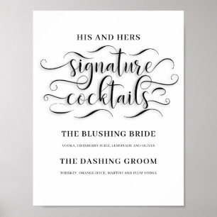Poster Signal Mariage de cocktails Signature de Sa et Ses