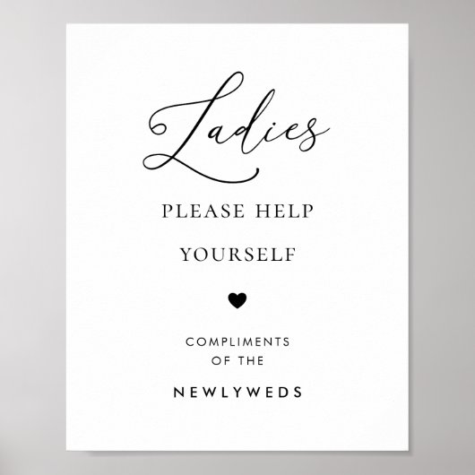 Poster Signal Mariage de panier Chic Script Ladies (Devant)