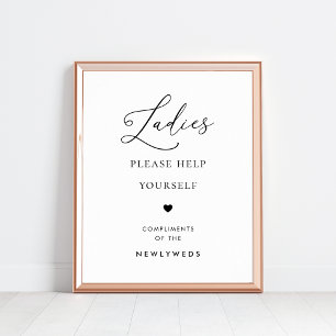 Poster Signal Mariage de panier Chic Script Ladies