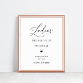 Poster Signal Mariage de panier Chic Script Ladies