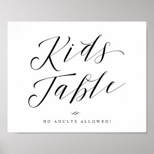 Poster Signal Mariage de script de calligraphie de table 