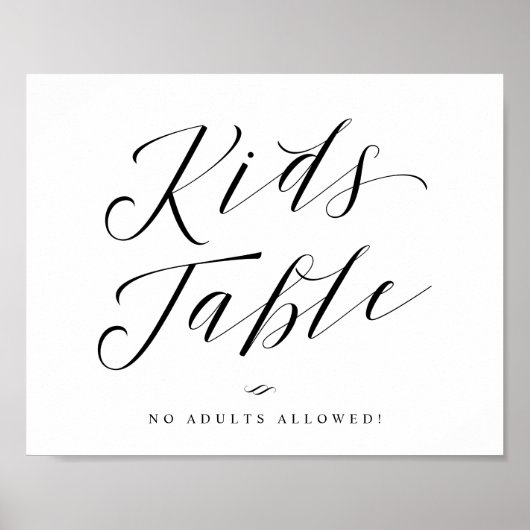 Poster Signal Mariage de script de calligraphie de table (Devant)