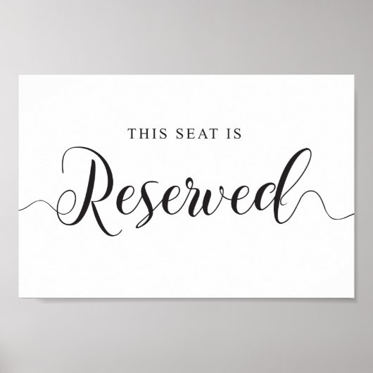 Poster Signal Mariage de siège réservé. Ce siège est rése (Devant)