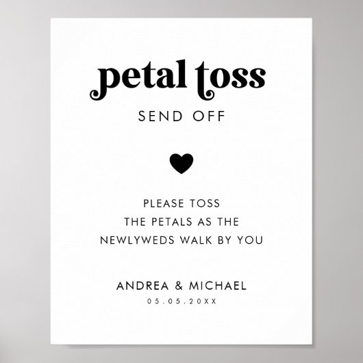 Poster Signal Mariage d'envoi de jeton pétale de script r (Devant)