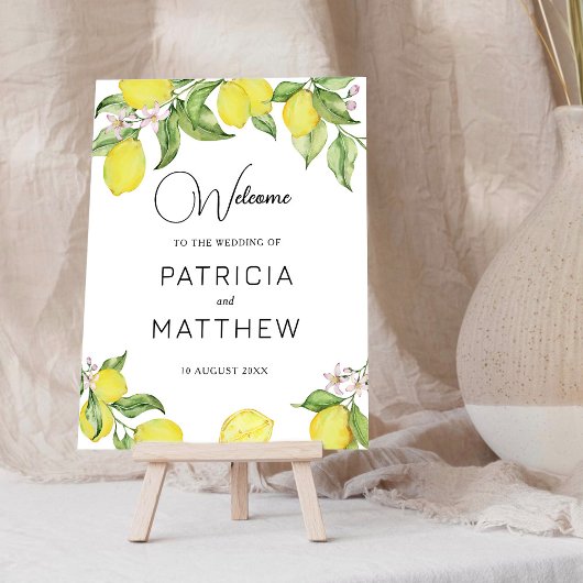 Poster Signal mariage d'été Lemons de bienvenue