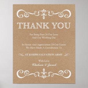 Poster Signal mariage - Dons Signal Mariage rustique